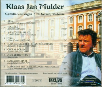 Mulder, Klaas Jan - Cavaille Coll organ St. Sernin Toulouse