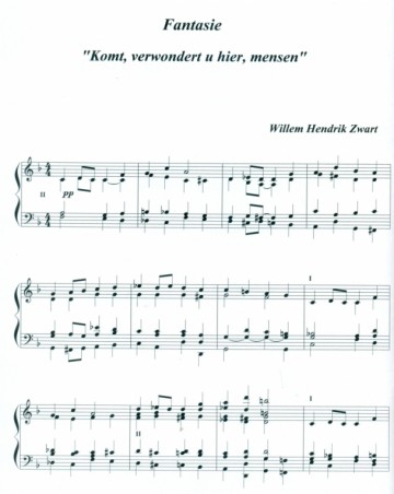 Zwart, Willem Hendrik - Fantasie Komt verwondert u (Noten)
