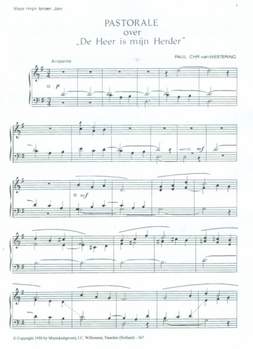 Westering, Paul Chr. van - Pastorale 'de Heere is mijn Herder'