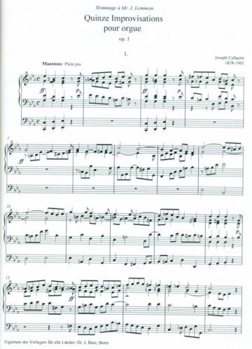 Callaerts, Joseph - 15 improvisaties voor orgel