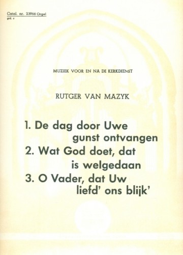 Mazijk, Rutger van - De Avondzang ea (Klavar)