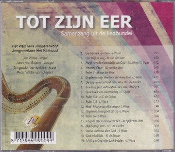 Tot zijn eer cd   samenzang uit de liedbundel jbgg