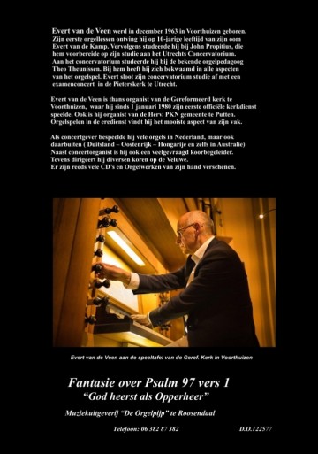 Veen evert van de   psalm 97 fantasie psalm 97 vers 1 evert van de veen b 0