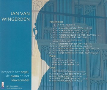 Wingerden jan van   bespeet het orgel de piano en het klavecimbel c