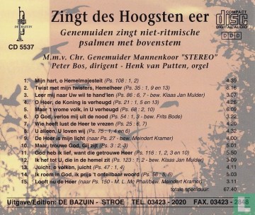 Zingt des hoogsten back