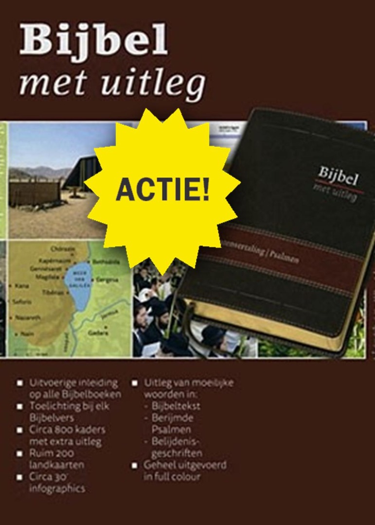 Uitlegbijbel Statenvertaling MIDDEL Flexibele band (bruin) Uitlegbijbel Statenvertaling
